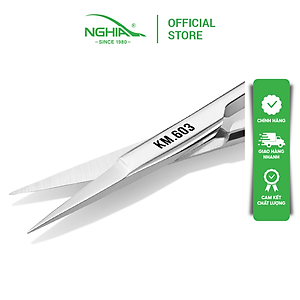 Kéo Cắt Chân Mày Thép Không Gỉ Inox Kềm Nghĩa KM - 603 Cao Cấp - Kéo Tỉa Lông Mày