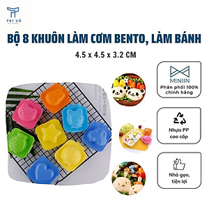 Bộ 8 Khuôn Làm Cơm, Ép Trứng Bento, Làm Bánh Tạo Hình Ngộ Nghĩnh Kích Thích Cho Bé Ăn-Chất Lượng An Toàn- Chính Hãng MINIIN