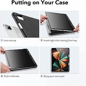 Bao Da Dành Cho iPad Pro 11 inch 2021/2022 và iPad Pro 12.9 inch 2021/2022 ESR Rebound Pencil Holder (Có khe cắm bút Apple Pencil) - Hàng Nhập Khẩu