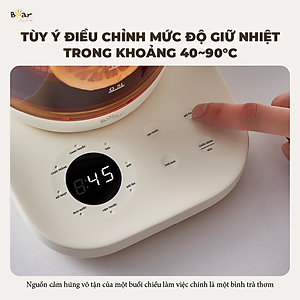 Bình Pha Trà BEAR 1,5L Ấm Thủy Tinh Đun Nước Giữ Nhiệt Hẹn Giờ Có Lưới Lọc Bảo Hành 18 Tháng - SB-PT15K 1000W