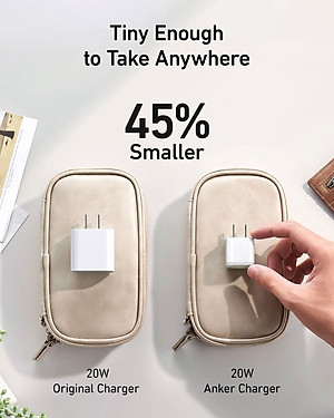 Sạc ANKER 511 Nano Pro 20W A2637 1 cổng USB-C PiQ 3.0 tương thích PD - A2637 - Hỗ trợ sạc nhanh 20W cho iPhone 13 trở lên.