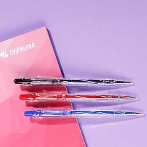 Combo 5/10/20 Bút bi Thiên Long FO-03 ngòi 0.5mm mực xanh đỏ đen cấu tạo 3 cạnh dễ cầm mực không độc hại tiêu chuẩn quốc tế