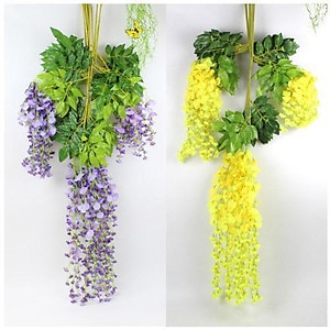 Hoa tử đằng dây treo dài 110cm - Hoa giả lụa trang trí lễ kết hôn, sự kiện, nhà hàng, tiệc cưới, ngoại thất, làm giàn