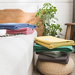 Bộ Ga Gối Cotton Đũi Tici LIDACO Cao Cấp - Hồng Phấn