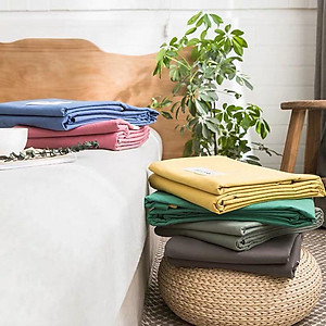 Bộ Ga Gối Cotton Đũi Tici LIDACO Cao Cấp - Hồng Phấn