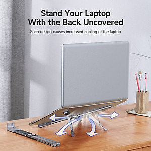 Giá Đỡ nhôm nguyên khối dành cho Laptop, Macbook, iPad Dux Ducis X-Shape Folding điều chỉnh độ cao, tản nhiệt_ Hàng chính hãng