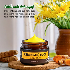 Bộ dưỡng trắng da mặt Wonmom ( 1 kem nghệ tươi 50g + 1 scrub nghệ tẩy mặt 70g)