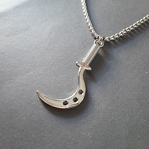 Dây chuyền nam cá tính, mặt hợp kim không gỉ si mạ, dây titan cao cấp rộng 3-4mm, dài 50cm