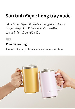 Ly giữ nhiệt LocknLock Flat Table Mug LHC4320 730ML, Hàng chính hãng, có tay cầm, miêng rộng - JoyMall