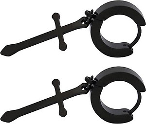 Bộ 2 bông tai thánh giá Winwinshop88 BT283 - Đen (2.4 cm)