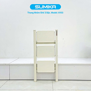 Thang nhôm ghế gia đình 3 bậc SUMIKA A103, chiều cao 68cm