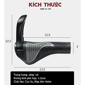 Bộ 2 Bọc Cầm Tay Lái Xe Đạp Cao Su Chống Trơn Trượt (phi 2.2 cm) Dễ Dàng Lắp Đặt Cho Xe Đạp Địa Hình Mai Lee