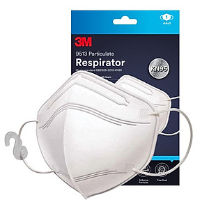 Khẩu trang chống bụi và kháng khuẩn đạt chuẩn KN95 3M 9513 - tặng kèm móc choàng đầu không đau tai
