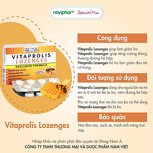 TPBVSK Vitaprolis Lozenges [Hộp 20 viên] Viên ngậm ho cho cả gia đình thành phần tự nhiên [Nhập khẩu Pháp]