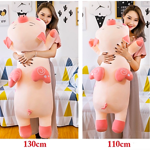 Thú nhồi bông heo cánh tiên trái tim so cute - Size từ 75cm đến 110cm - Quà tặng gấu bông heo goodnight lim dim dễ thương - Gối ôm mềm mịn cho bé.