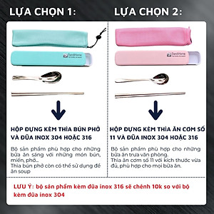 Bộ thìa (muỗng) đũa cơm trưa văn phòng inox 304 DandiHome cao cấp, tiện lợi, vệ sinh