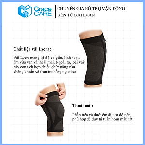 Đai Bó Cố Định Đầu Gối Grace Care KD320 – Vải Dệt 3D Thoáng Khí, Co Giãn, Hỗ Trợ Vận Động, Giảm Đau