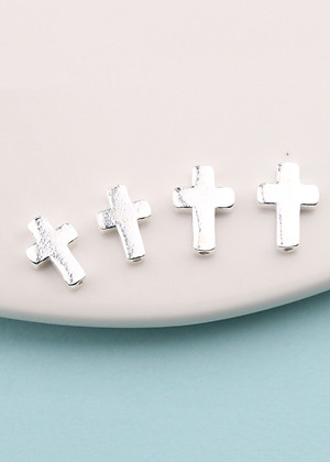 Combo 2 cái charm bạc trắng hình thánh giá xỏ ngang - Ngọc Quý Gemstones 