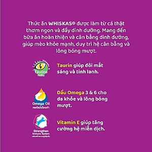 Đồ Ăn Cho Mèo Lớn Whiskas Vị Cá Biển Túi 480g