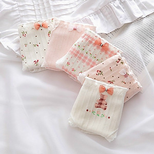 Combo 5 quần lót nữ cotton dễ thương Freesize - Kiểu hoa hồng Rosie (giao màu ngẫu nhiên)
