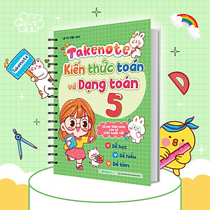 Sách Takenote kiến thức toán và dạng toán 5
