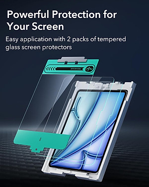 Miếng dán kính cường lực bảo vệ màn hình cho iPad Air 6 11 inch 2024 ESR Tempered-Glass Screen Protector - Hàng Chính Hãng