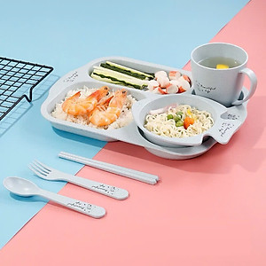 Bộ khay ăn dặm 6 món cho bé Beautiful life - Giao màu ngẫu nhiên