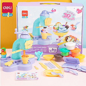 Đất Nặn Làm Bếp Làm Kem Mì Cùng Bé Khuôn Và Máy Thủ Công Deli - Đồ Chơi Giáo Dục Nhập Vai Thông Minh Cho Bé - 67801 67802 67805 YC