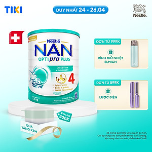 Sữa Bột Nestlé NAN OPTIPRO PLUS 4 1500g/lon với 5HMO Hỗ trợ Đề Kháng - Tiêu Hóa - Trí Não & Chiều Cao (Dành cho trẻ từ 2-6 tuổi) - Tặng Bộ xửng hấp 2 ngăn Inochi