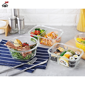 Hộp đựng cơm thủy tinh cao cấp 2 ngăn ( Giao màu ngẫu nhiên)
