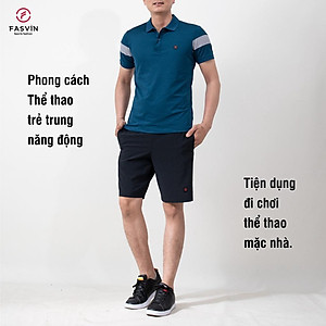 Bộ quần áo thun thể thao nam Fasvin AB22506.HN cộc tay cổ bẻ vải thể thao mềm nhẹ co giãn tốt
