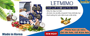 Thuốc nhuộm tóc LETMIMO phủ bạc tại nhà 22 loại thảo mộc Nâu Đen_2N, Hộp 5 Gói + Quà tặng 1 khăn gội bestke 83*33cm