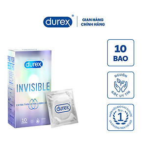 Bao cao su Durex Invisible Extra Thin Extra Lubricated 1 Hộp 10 Bao