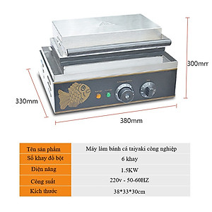 Máy Làm Bánh Cá Công Nghiệp 6 khay - Máy Nướng Bánh Cá size lớn hàng chính hãng