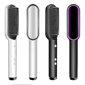Lược Điện Chải Tóc, Công Suất 45W, Giúp Tóc Bồng Bềnh, Óng Mượt; Làm Xoăn, Duỗi Thẳng Dễ Dàng, Có Đèn Cảnh Báo Nhiệt Độ, Tăng Giảm Nhiệt Độ Dễ Dàng- Hàng Chính Hãng