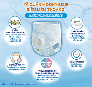 Tã Quần Cao Cấp Moony Nhật Bản Bé Trai L44 (44 Miếng)