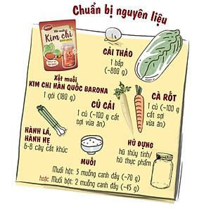 Xốt Muối Kim Chi Hàn Quốc Barona 180g, combo 3 gói