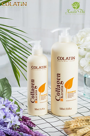 Trọn Bộ Gội - Xả Colatin 500ml Siêu Tiết Kiệm Siêu Mềm Mượt - Tặng Tinh Dầu Colatin