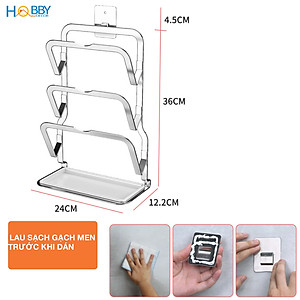 Kệ để nắp vung nồi 3 tầng inox 304 dán tường Hobby home decor TT03