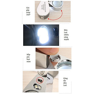 Kính Lúp Mini 30X ️FREESHIP️ Kính Lúp Móc Khóa Có Đèn MG21007 đường kính 21mm ( Soi mạch, soi bản in...)