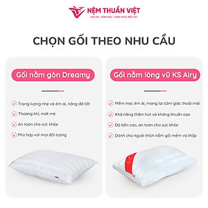 Ruột Gối Nằm Lông Vũ Airy Thuần Việt - Sợi Lông Vũ Nhân Tạo Microfiber Êm Ái Chuẩn Khách Sạn 5 Sao