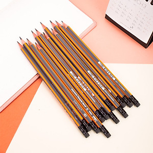 Bút 2B kèm tẩy Deli - sọc neon nhiều màu - 12 cây/hộp - E37013 / E37014 / E37015 / E37016/ E37000/ E58103/ E10902