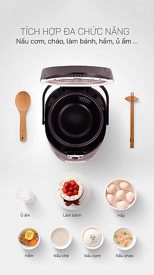 Nồi cơm điện cao tần Sato ST-18CT015 màu đen xám 1.8L , nồi cơm áp suất cao đa năng nấu các loại gạo, nấu cháo, súp, hâm nóng, làm bánh, nồi cơm chống dính cao cấp, công nghệ cao tần Nhật Bản - Miễn phí vận chuyển toàn quốc - Hàng chính hãng