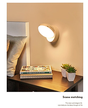 Đèn LED cảm ứng, cảm biến thông minh không dây, Pin sạc, nhận diện người có nam châm gắn tường xoay 360 độ làm đèn học, cho phòng ngủ, nhà vệ sinh, cho tủ quần áo, cầu thang, ban công, hành lang - MH2011