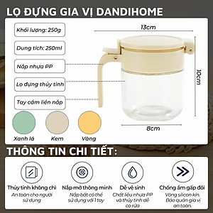 Lọ đựng gia vị, hũ đựng gia vị thủy tinh và nhựa PP DandiHome sang trọng, bền, đẹp, tiện lợi
