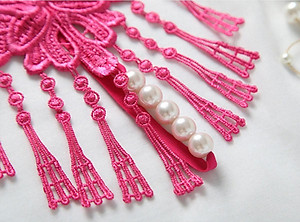 Quần lót nữ kết hoa đính kèm hạt lọt khe gợi cảm - Màu đen