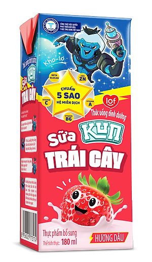 Thùng 48 Hộp Sữa Trái Cây KUN Hương Dâu 180ml/hộp(thẻ cào)