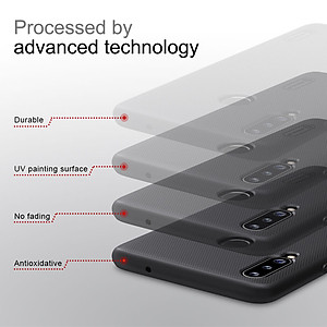 Ốp Lưng Sần chống sốc cho Samsung Galaxy A20s hiệu Nillkin Super Frosted Shield (Đính kèm giá đỡ hoặc miếng dán từ tính) - Hàng Chính Hãng