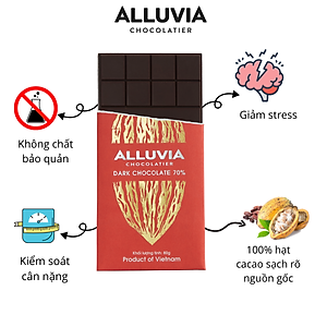 Socola Đen 70% Nguyên Chất Đắng Vừa Ít Ngọt 30 gram | Dark Chocolate 70%