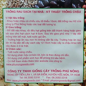 Hạt Giống Cải Bó Xôi 20Gr xuất xứ Ý - - Trồng Rau Xanh Rau Sạch Bằng Đất Sạch, Xơ Dừa Và Phân Bón Hữu Cơ - Phú Nông